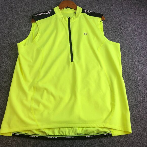 Pearl Izumi Cycling Vest Mens XXL 2XL Yellow Hi Vis Water Bottle Pockets Zip - Picture 1 of 8